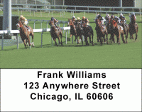 At the Track Horse Racing Address Labels Accessories