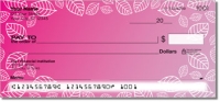 Pink Leaf Border Personal Checks
