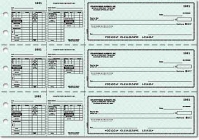 Blue Safety Payroll Salaried/Hourly Checks 3-on-a-Page - 1 Box
