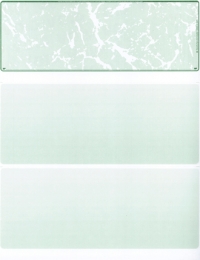 Green Marble Blank Stock for Computer Voucher Checks Top Style