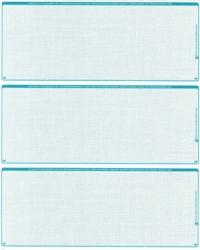 Teal Safety Blank Stock For 3 to a Page Voucher Computer Checks